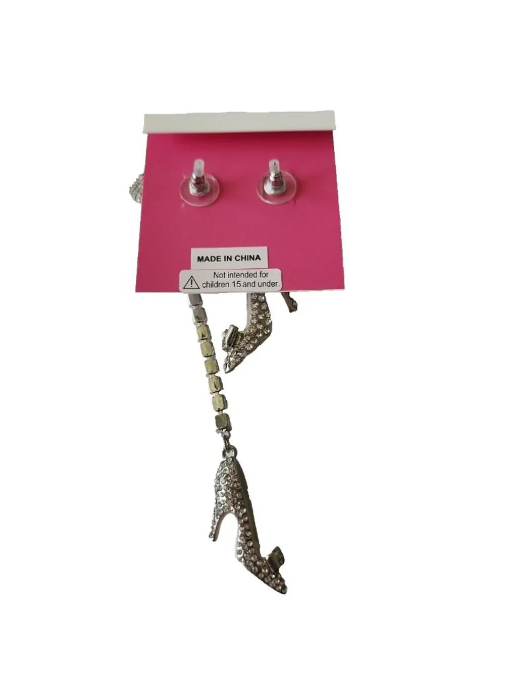 Betsey Johnson Holiday High Heel Shoes Bows Rhinestone Mismatch Drop Earrings - Picture 4 of 4